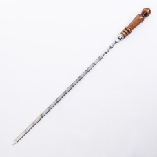 Stainless skewer 670*12*3 mm with wooden handle!