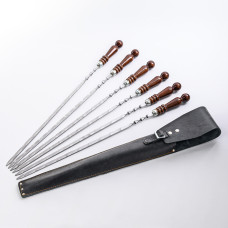 A set of skewers 670*12*3 mm in a black leather case!