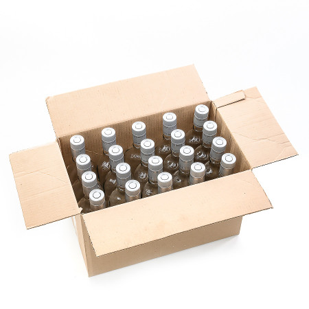 20 бутылок "Фляжка" 0,5 л с пробками гуала в коробке в Белгороде